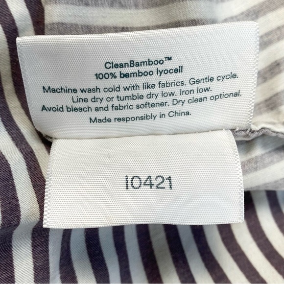 Ettitude CleanBamboo Striped Pajama Set, Top S + Bottom M - Picture 11 of 13